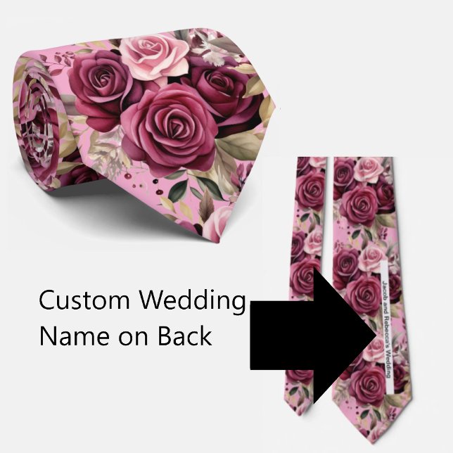 Custom Wedding Name on Back of Neck Tie Slips (Skapare uppladdad)