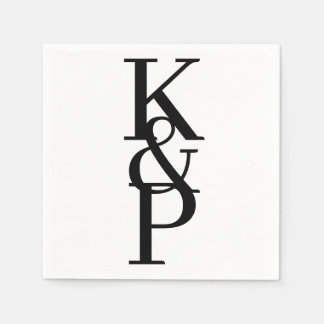 Custom Wedding Napkins with Initial Logo Pappersservett