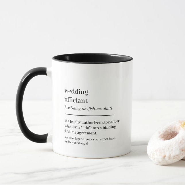 Custom Wedding Officiant Gift Funny Definition Mugg (Med munk)