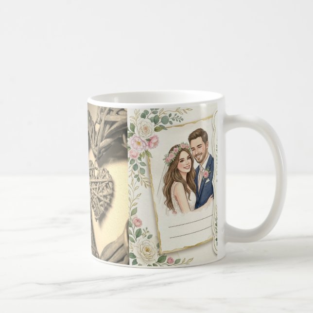 Custom Wedding Portrait Mug  Kaffemugg (Höger)