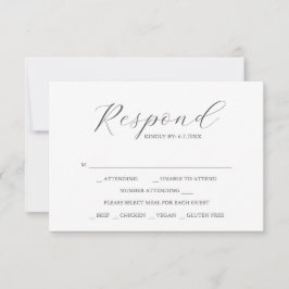 Custom Wedding RSVP Cards Navy Blue OSA Kort