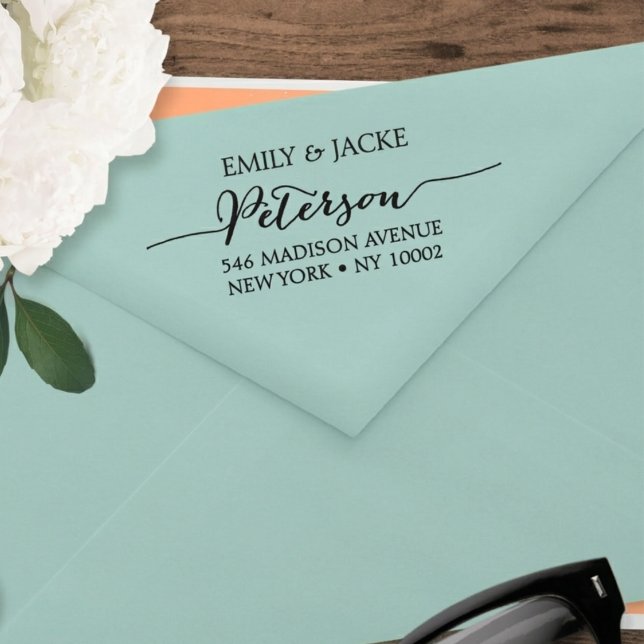 Custom Wedding Rubber Stamp Monogram Elegant Stämpel (Skapare uppladdad)