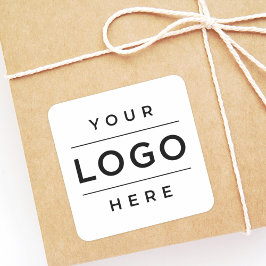 Custom White Business Logo Promo Fyrkantigt Klistermärke