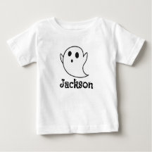 Custom White Ghost Halloween T-Shirt for Toddlers 
