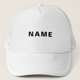 Custom White Hat Featuring Bold NAME Letter Design Keps