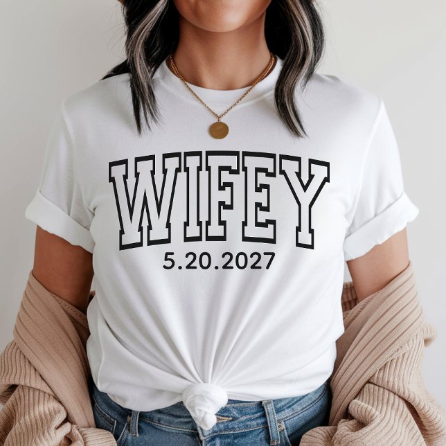 Custom Wifey and Hubby Shirts for Bride and Groom T Shirt (wifey and hubby shirt, minimalist couple shirt, wedding party shirt, honeymoon shirt, wifey shirt,)