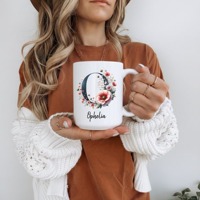 Custom Wildflower Birth Flower Mug for Grandma Kaffemugg (custom coffee mug her, birth month mug, monogram gift mug for mama, personalized coffee cup for her,)