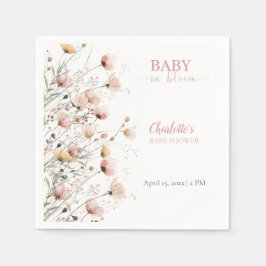 Custom Wildflower floral napkins template Pappersservett