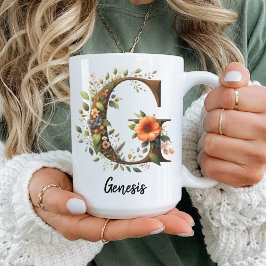 Custom Wildflowers Initial Birthday Mug For Mom Mugg