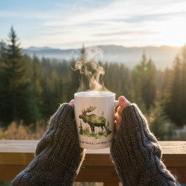 Custom Williams Family Lodge Watercolor Moose Kaffemugg