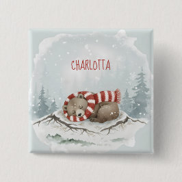 Custom Winter Bear Badge Knapp