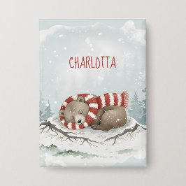 Custom Winter Bear Badge Knapp