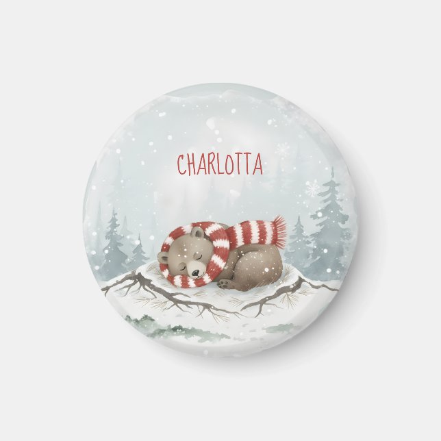 Custom Winter Bear Magnet (Framsidan)