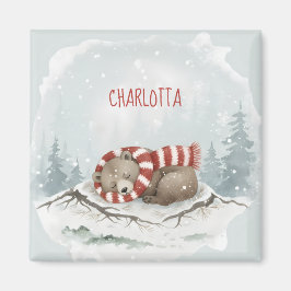 Custom Winter Bear Magnet