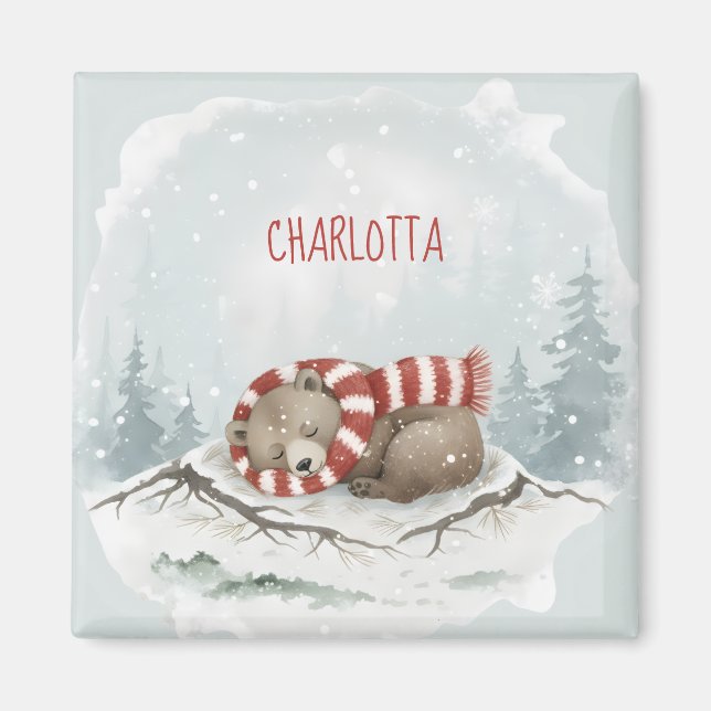 Custom Winter Bear Magnet (Framsidan)