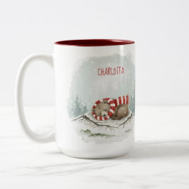 Custom Winter Bear Mug – Sleeping Animal Design Två-Tonad Mugg