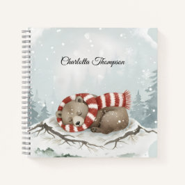 Custom Winter Bear Spiral Notebook