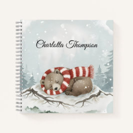 Custom Winter Bear Spiral Notebook