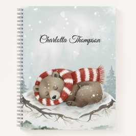 Custom Winter Bear Spiral Notebook