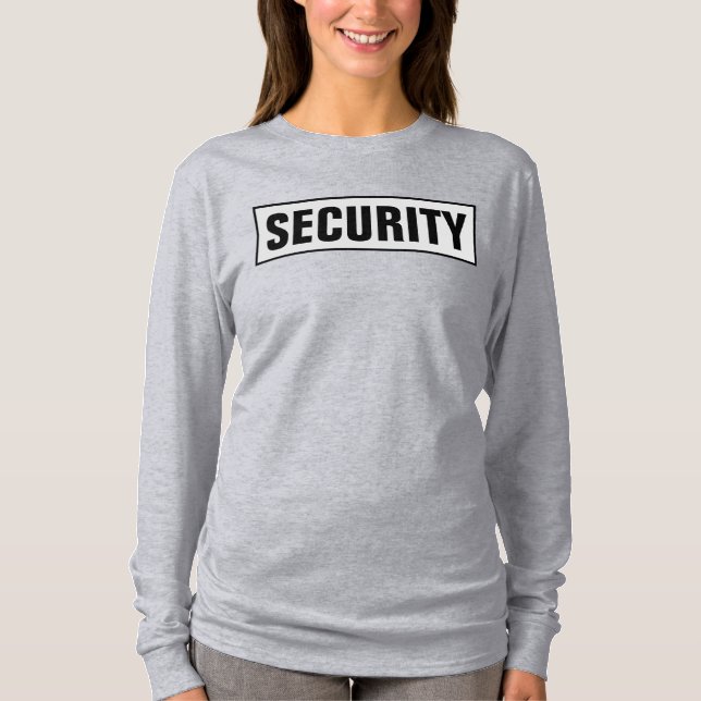 Custom Womens Double Sided Long Sleeve Security T Shirt (Framsida)