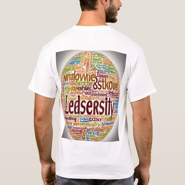 Custom Word Cloud T-Shirt : Lead the World (Baksida)