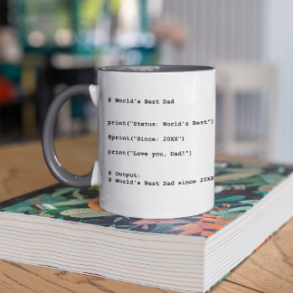 Custom World’s Best Dad Code Mug – Year Gift Kaffemugg