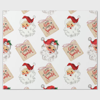 Custom Xmas Gift Wrap Retro Santa Holiday Paper Presentpapper