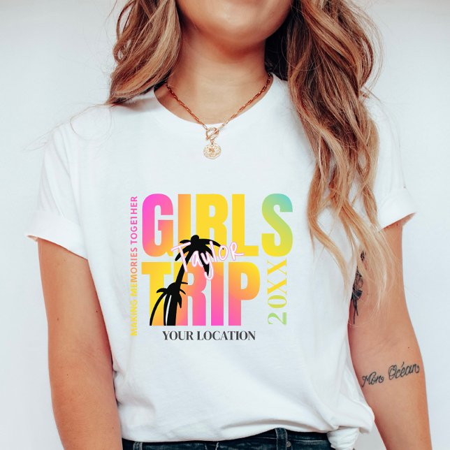 Custom Year Girls Trip; Summer Vacation Name &City T Shirt (Skapare uppladdad)