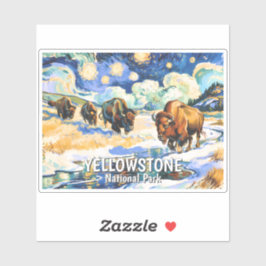 Custom Yellowstone Wildlife Buffalo Vibrant Nature Klistermärken