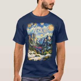 Custom Yosemite Tunnel View Winter Van Gogh Style T Shirt