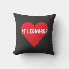 Custom your city or St Leonards heart Throw Pillow Kudde