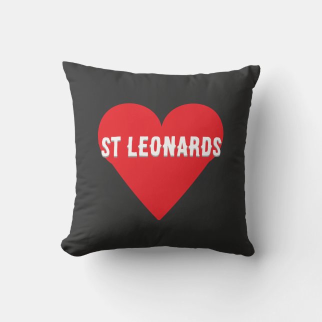Custom your city or St Leonards heart Throw Pillow Kudde (Framsida)