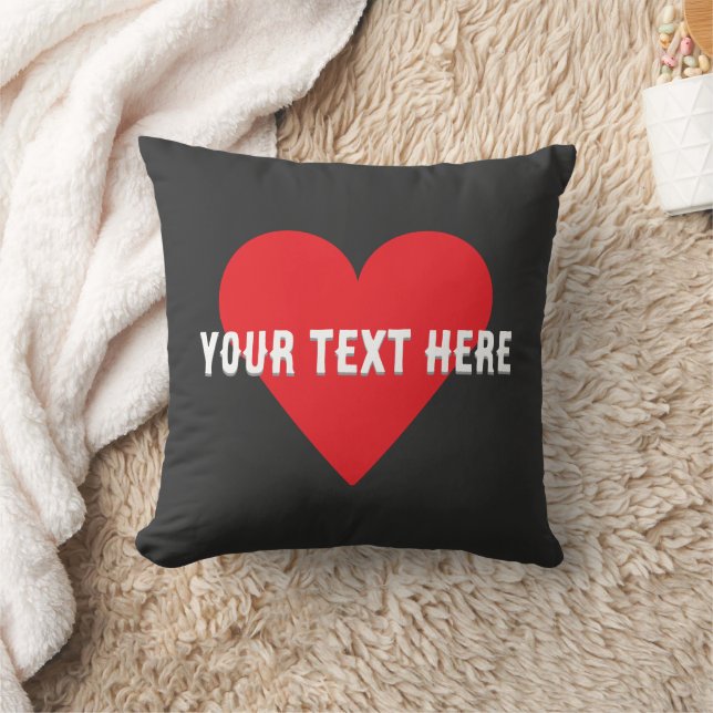 Custom your city or team heart Throw Pillow  Kudde (Filt)
