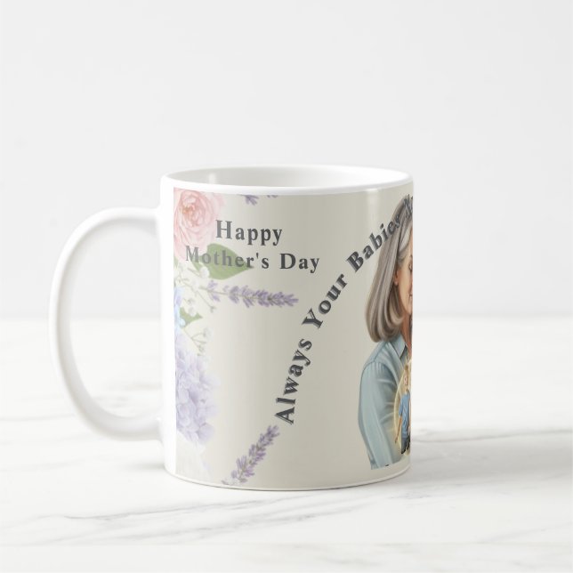 Custom  your family photo Mother's day Kaffemugg (Vänster)
