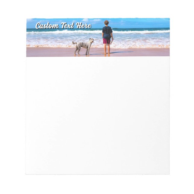 Custom Your Pet Photo Notepad Personalized Text Anteckningsblock (Framsida)
