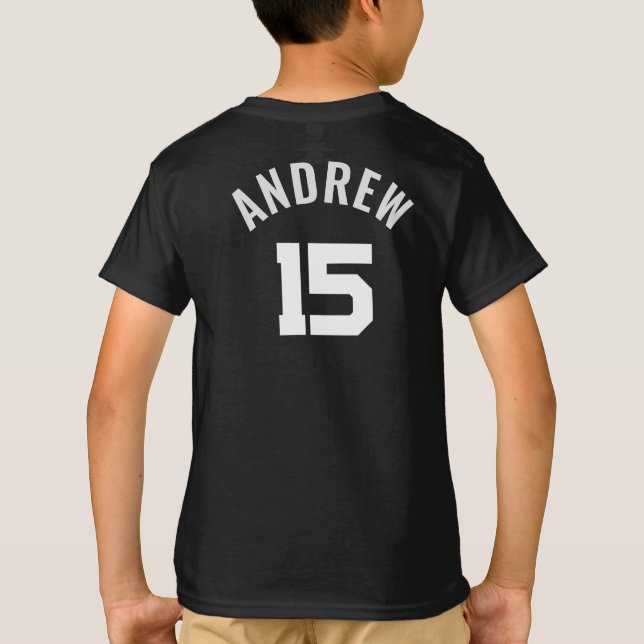 Custom Youth Sports Team with Player Number T Shirt (Baksida)