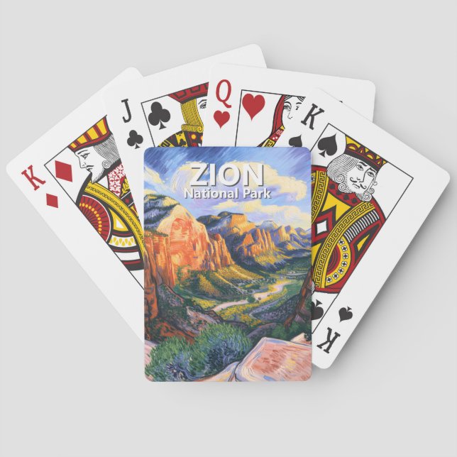 Custom Zion National Park Angels Landing Vibrant Casinokort (Baksidan)