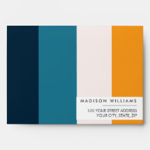 Custome Colorblock Vågrät Rand Monogram Env