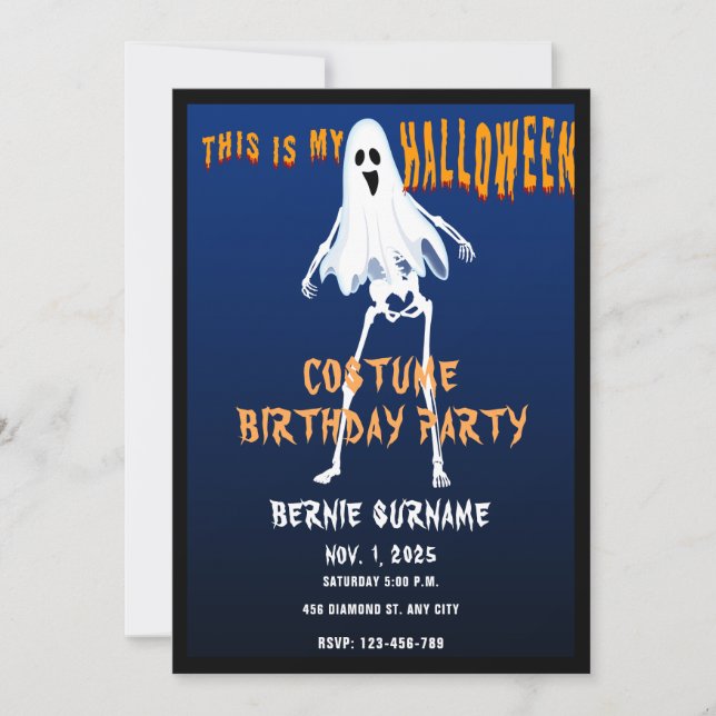 CUSTOME HALLOWEEN COSTUME BIRTHDAY PARTY  INBJUDNINGAR (Framsida)