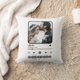 Custome Photo Sång Playlist lite Alla hjärtans dag Kudde