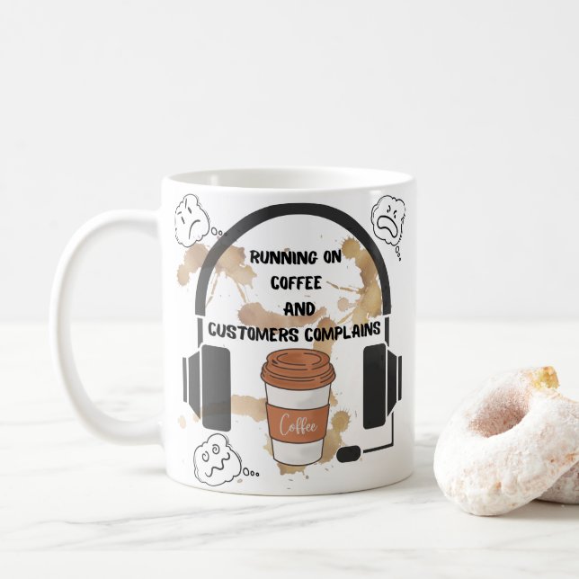 Customer service mug kaffemugg (Med munk)