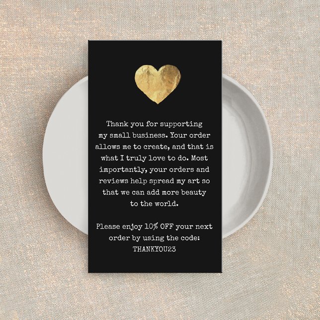Customer Tack Guld Heart Visitkort (Skapare uppladdad)