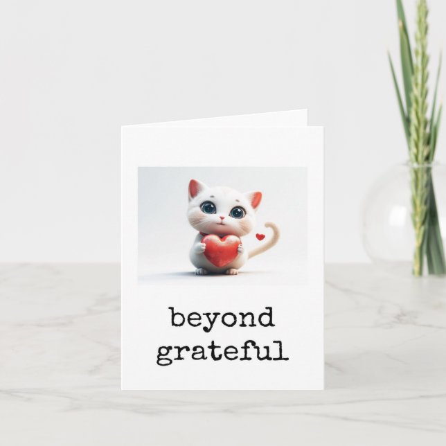 Customer Thank You Card, Appreciation, Cute Cat Kort (Framsida)