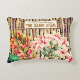 Customical Tropical Bamboo & Flowers Island Dream Prydnadskudde