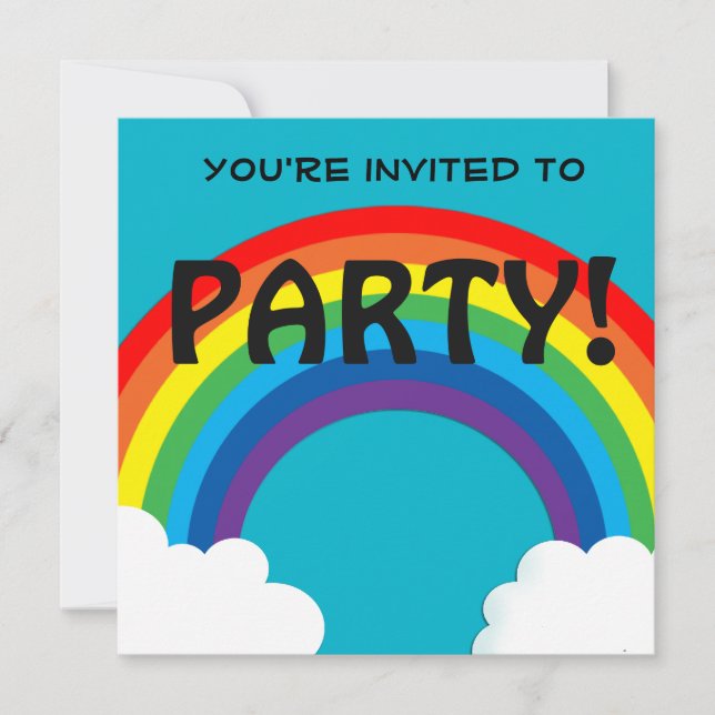 Customisable 18 födelsedag för regnbåge inbjudan (Framsida)