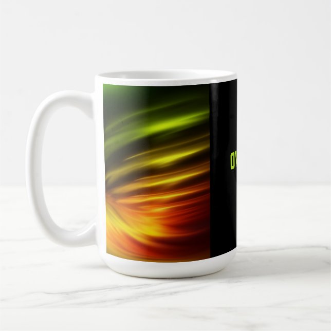 Customisable abstract fun message space futurist kaffemugg (Vänster)