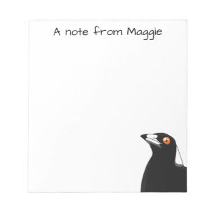 Customisable Australian magpie notepad Anteckningsblock