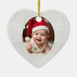 Customisable Baby's First Christmas Heart Julgransprydnad Keramik