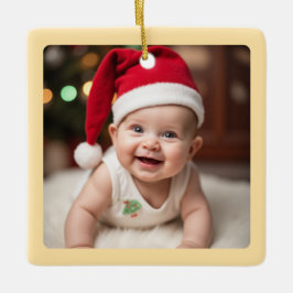 Customisable Baby's First Christmas Square Julgransprydnad Keramik