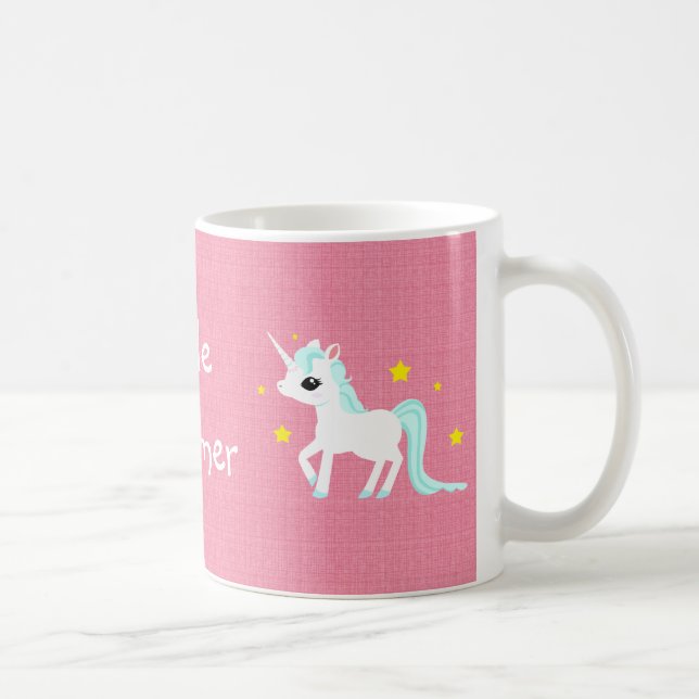 Customisable blått- och vitUnicornstjärnor Kaffemugg (Höger)